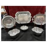 8 pc. vintage silver-plated serving dishes and