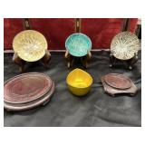 6 pc. handcrafted teal capiz shell decorative