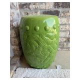 Lime Green Terra Cotta Outdoor Plant Stand Side