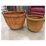 These are vintage woven willow baskets with