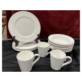 12 pc. Sur La Table Pearl white dinner plate