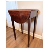 Antique Petite Drop Side Table with Inlay Accents