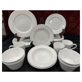 23 pc.Fitz and Floyd Everyday White Beaded wide