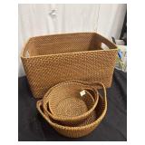 3 Wicker Baskets from Crate and Barrel