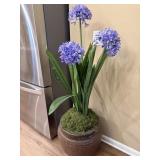 Large Faux Purple Hydrangea in Heavy Planter Pot