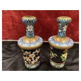 2 pc.a pair of vintage Chinese cloisonnï¿½ vases