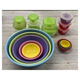 BUNDLE Colorful Plastic Nesting Bowls & Containers