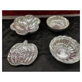 4 pc. Silver toned bowls and pumpkin,