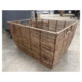 Rectangle  woven storage basket with integrated