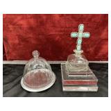 6 pc.vintage silver-plated round serving tray