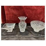 Waterford Crystal vase in the Rossan pattern,