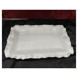 white rectangular ceramic platter from the
