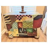 Abstract Style Multi-Color Wood Chest Trunk,