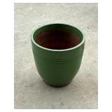 Sage Green Ribbed Round Ceramic Glazed Planter