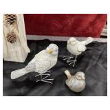8pc. Bundle white sparkling sparrows, and a tall