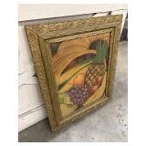 Vintage  framed lithograph print titled "Cherries