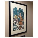 Large Walter Anderson Bunny Rabbit Print in Black
