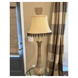 Tall Decorative Table Lamp with Beaded Fringe