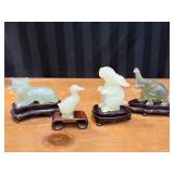 Bundle of 4 vintage mini Chinese celadon jade