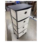 4-drawer fabric storage cart with a metal frame