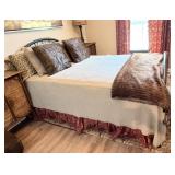 Full Size Black Iron Bed with Mattress, Box