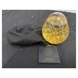 Goldenflow Studios hand-blown glass snow globe