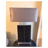 Faux Alligator Leather Table Lamp, Works Fine