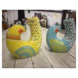 Two Cermaic bird-shaped vases are the Zoe Ingram