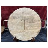 10 pc.woven rattan oval serving tray with insert