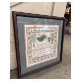 Vintage-style cross-stitch sampler featuring the