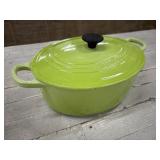 Vintage Le Creuset Kiwi Green enameled cast iron