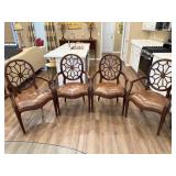 4 Ethan Allen Spider Web Back Dining Chairs