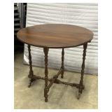 vintage Wooden Drop Leaf Gateleg Small Round Table