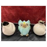 Owl Decor Figure and white ceramic
