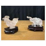 Miniature Chinese-style sculptures carved from