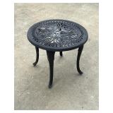 18" Cast Aluminum Black Round Side Table