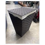 Dark brown At Home woven band laundry hamper with