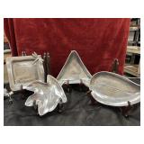 4 pc. handmade aluminum dragonfly serving tray