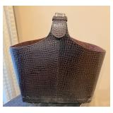 Faux Alligator Leather Basket