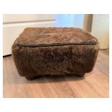 Small Brown Furry Foot Stool