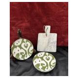 5 pc. Pottery Barn Graphic Harvest Green White 8