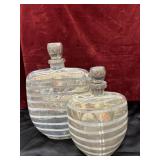 2 pc. Uma Litton Lane Silver Glass Decorative