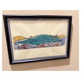 Walter Anderson Alligator Print Black Frame