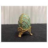 Fab Egg Box Teal Colored Egg with Jewels