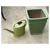 Sage Green Square Tub Ceramic Glazed Planter