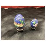 2 pc.vintage Chinese cloisonnï¿½ decorative eggs