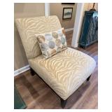 Zebra Pattern Accent Chair with Toss Pillow (1 of
