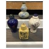 Set of 4 Ceramic Chinese Snuff Bottles.