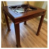 Oriental Style Table with Large Heavy Glass Top