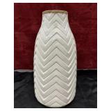 Crate and Barrel Adra Vase in white glaze with a